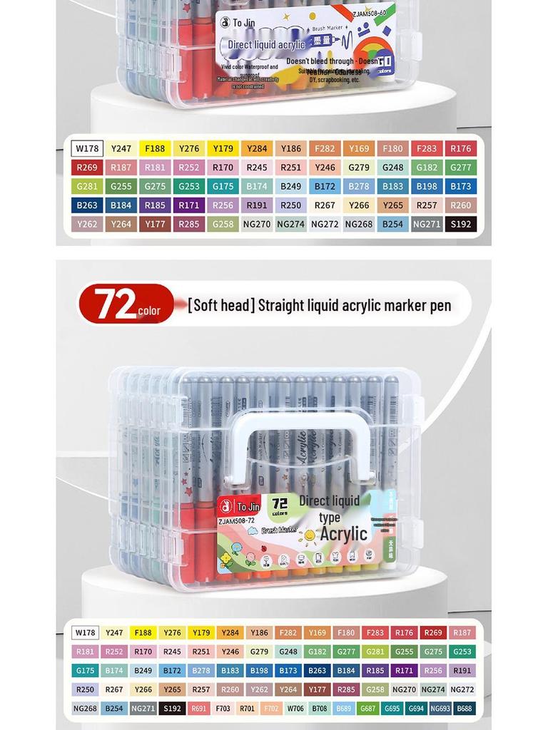 Zhi Jin Liquid Acrylic Marker - Soft Tip, Opaque Watercolor Pen for DIY Graffiti & Elementary School Art.