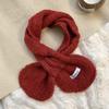 Autumn and Winter Scarf Women's New Versatile Small Ears Solid Color Small Scarf Knitted Wool Cross Scarf