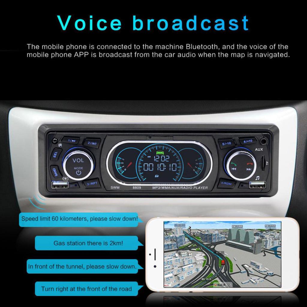 Car Auto MP3 Player USB FM AUX Bluetooth Radio Multimedia Audio Video 8809