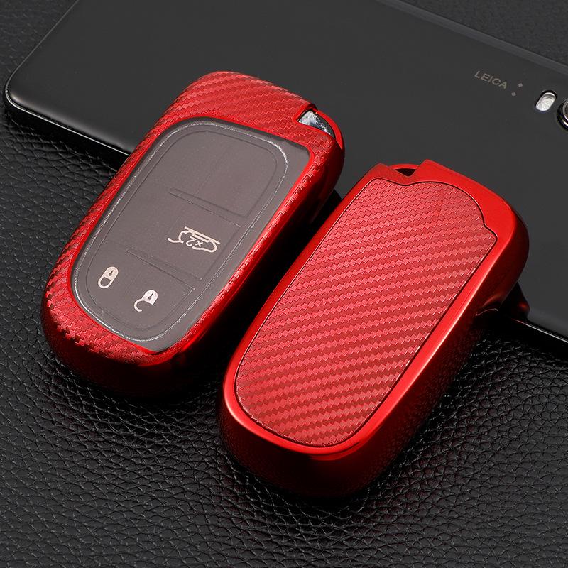 Carbon Fiber Car Key Cover for Jeep Compass & Renegade