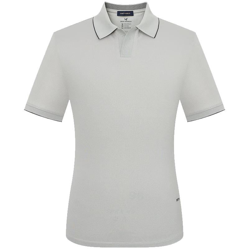 SAINT ANGELO Men s Silk Blend Short Sleeve Polo Shirt 50