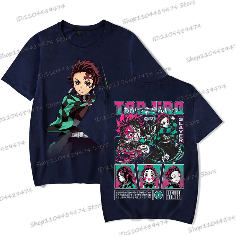 Japanisches Anime Kimetsu No Yaiba T-Shirt Tanjiro Kamado Grafik Herrenbekleidung Vintage Hip Hop Kurzarm Unisex T-Shirts Geschenke