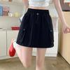 Summer Ins Korean Cargo Short Skirts Women Quick Drying Dress Girls Drawstring High Waist Thin Skirt