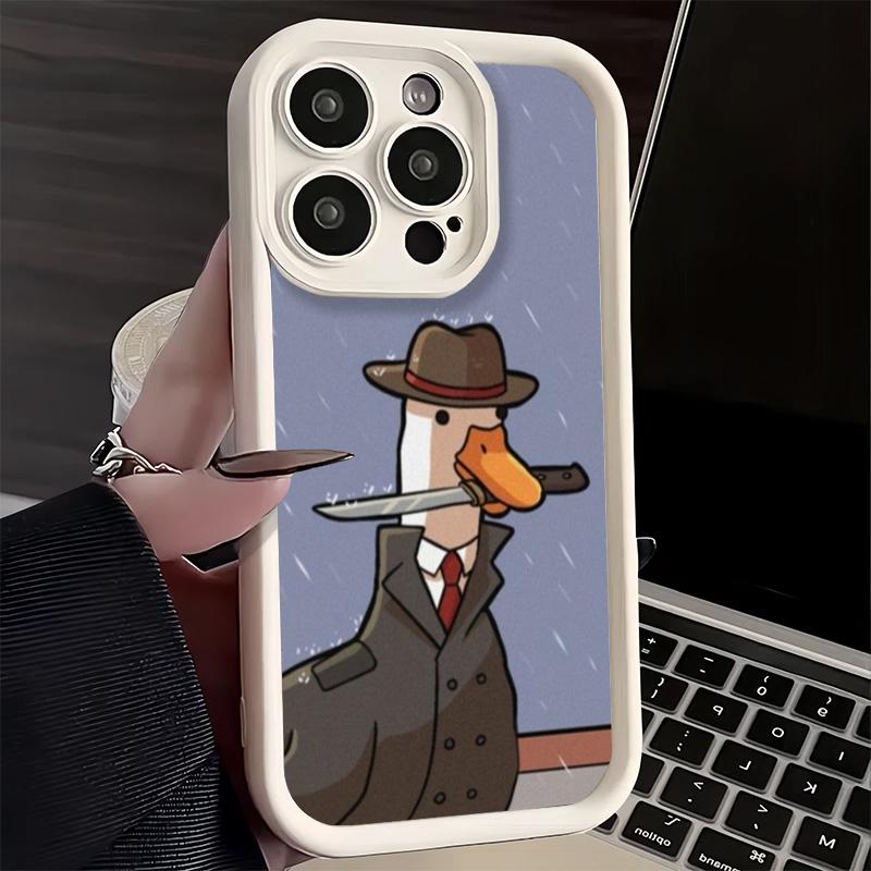 Phone Case for iPhone 17 Air 16E 15 16 Pro Max Funny Cartoon Goose Game Cover 14 Plus 13 12 Mini Soft Shell Silicone Fundas