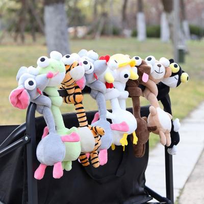Long Neck Animal Plush Keychain Cute Monkey Tiger Chick Doll for Bags Backpacks Cute Big-Eye Design Funny Stress Relief
