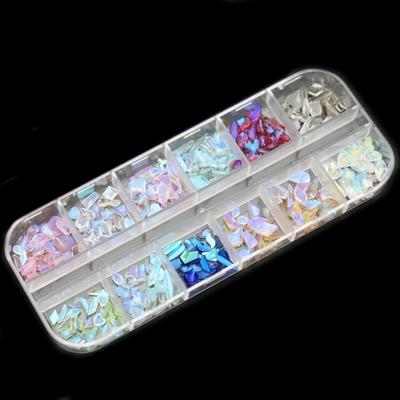240 adet Aurora Kristal Takı Nail Art Dekorasyon AB Kaplama Cam Rhineston Flatback Taşlar Flaş Phantom Nail Art 12 izgaralar