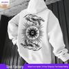 Men's Dark Hand Gesture Print Hooded Sweatshirt - Trendy Hip-Hop Style