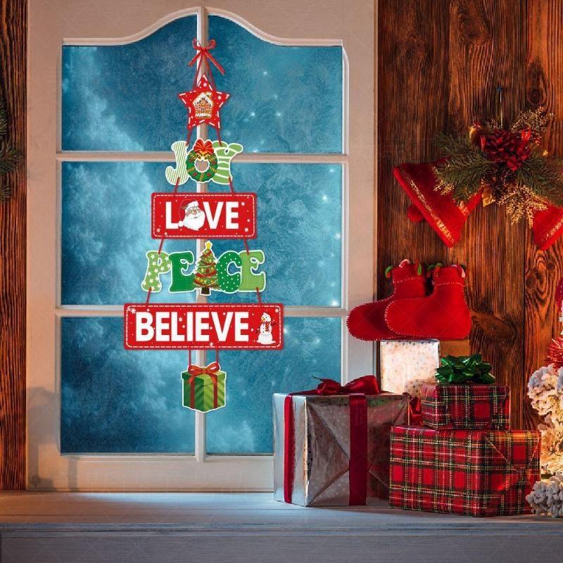Christmas Door Hanger New Year Party Pendants Xmas Tree Hanging Oranments Santa Claus Snoweman Christmas
