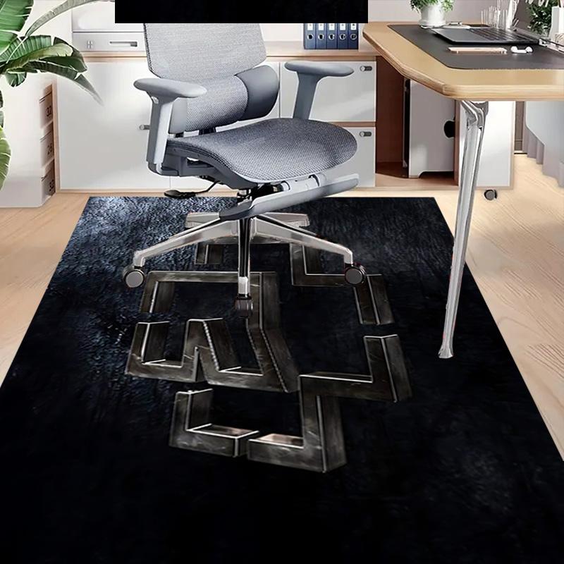 1pc Metallic Abstract Symbol Carpet for Playroom Bedroom Living Room Sofa Home Decor,kids Game Area Rug Non-slip Floor Mat Y730164