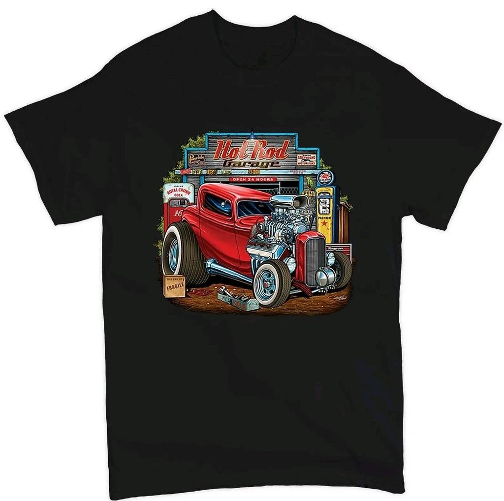 Hot Rod Garage Men's and Women's T-shirts Route 66 Retro Vintage Drag Racing Car ALL Sizes