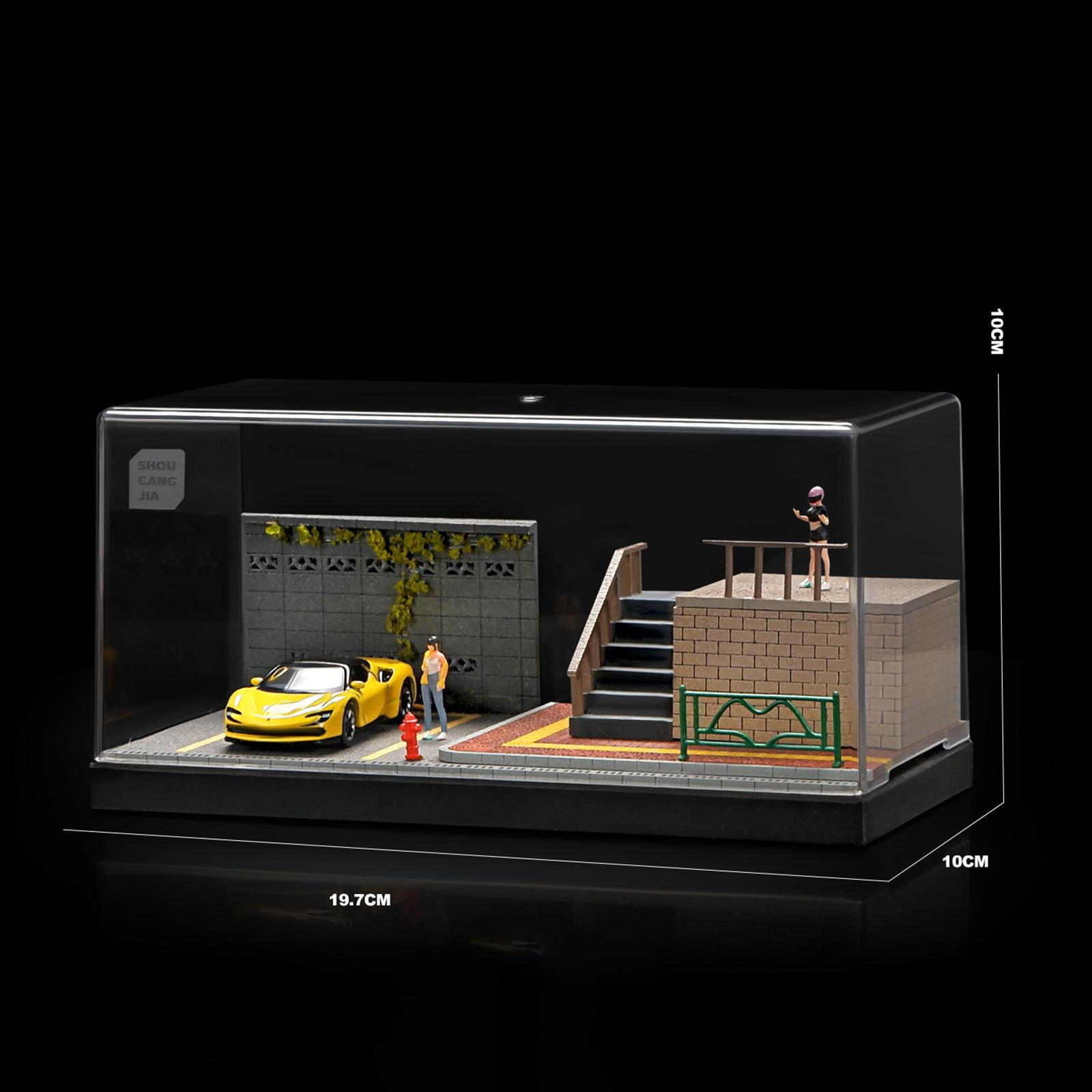 

Дисплей-витрина для масштабных моделей 1/64, коробка для хранения, декор микро-ландшафта, коллекционный подарок, фотореквизит для сценария