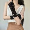 New Black Hollow Out Fingerless Gothic Gloves for Women Men Unisex Punk Arm Cuff Wear Gloves Cosplay Halloween Party Mitten