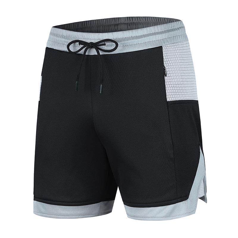 

Мужские летние быстросохнущие фитнес-шорты 2-в-1 для бега 3XL чёрный