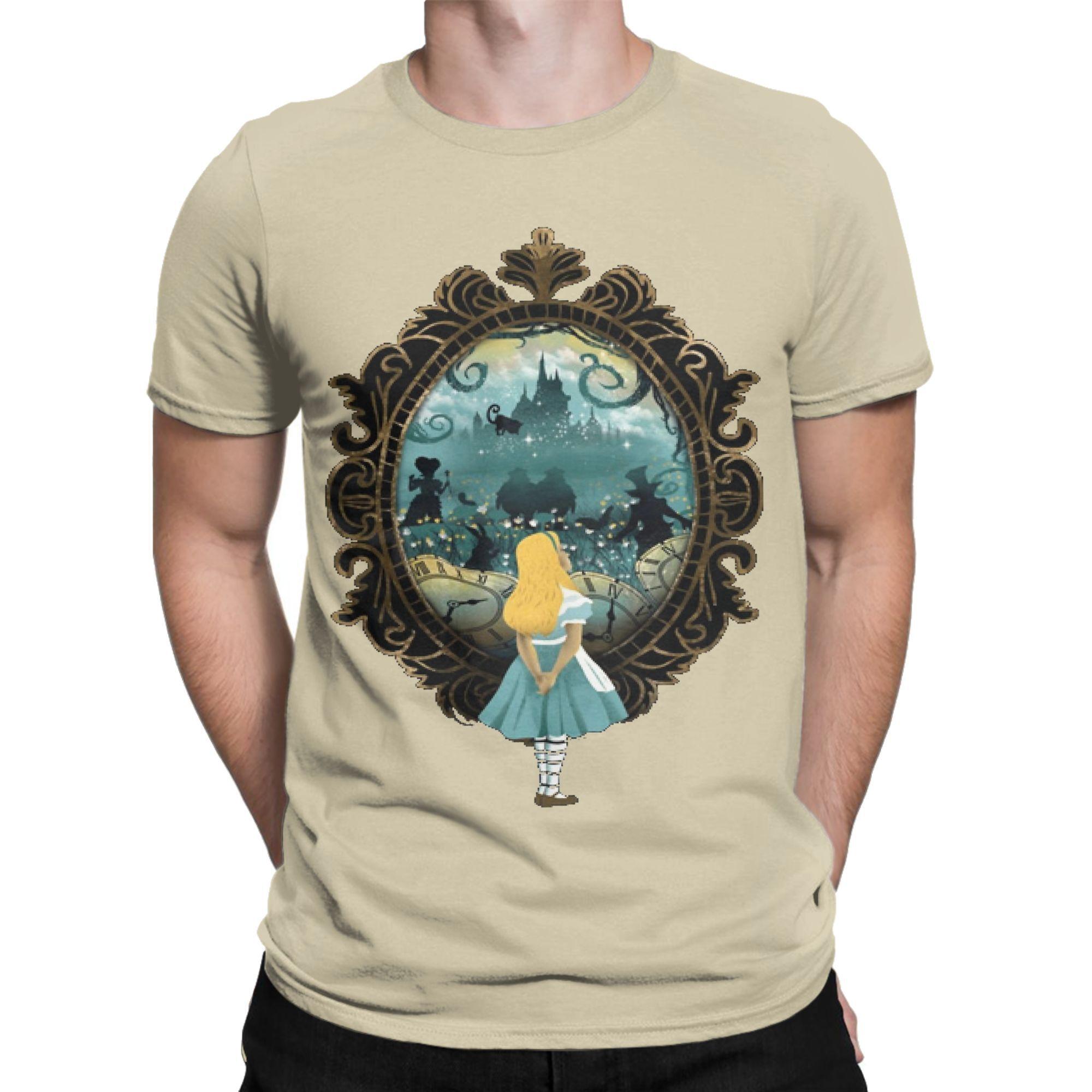 XIXI Fashion Alice in Wonderland Heren T-shirts Casual T-shirt Korte Mouw Ronde Hals T-shirt Puur Katoen Plus Size Kleding S