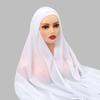 Stretch Headband Chiffon Shawl Plain Chiffon Hijab Cover Breathable Undercap Set  Ready To Wear