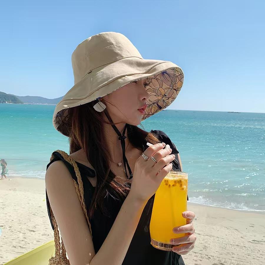 Summer Korean Version Tide Sunscreen Big Eaves Hat Children's Sun Hat Spring and Autumn Versatile Japanese Double-sided Basin Hat