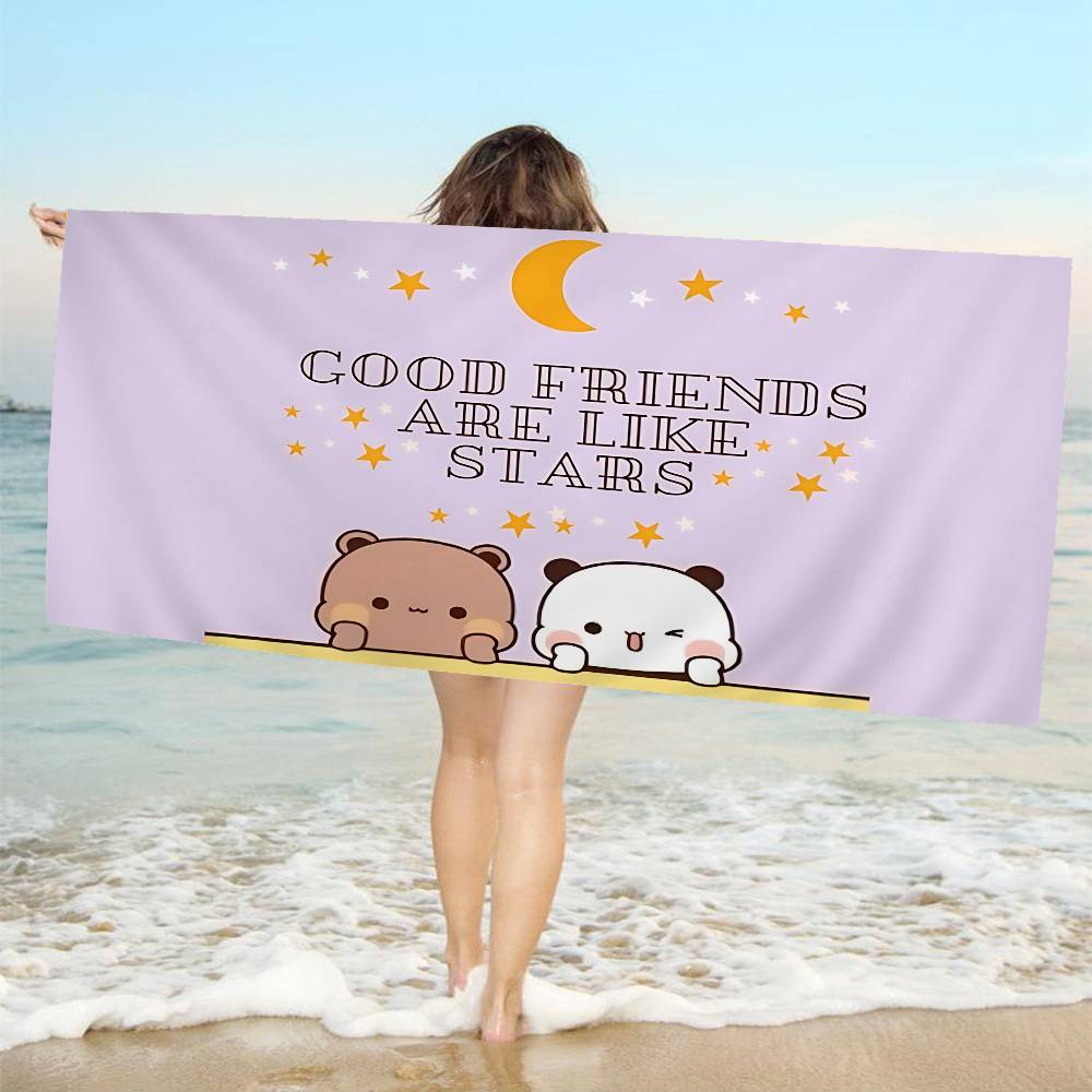 

Bubu And Dudu Cute Cartoon Welcome Beach Towel Colorful Bath Towels For Girl Microfiber Quick Dry Sand Free Beach Yoga W30*H60(CM)