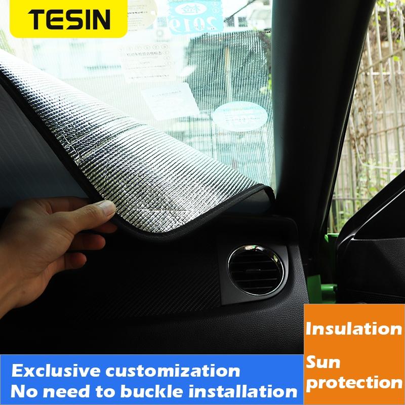 TESIN Car Front Windshield Sunshade For Ford Mustang 2008 2009 2010 2011 2012 2013 2014 Sun Visor Protector Cover
