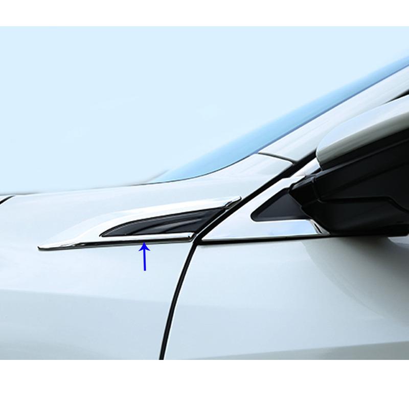 Car Body Cover Detector ABS Chrome Front Side Foliage Leaf Fender Vent Trim For Honda Civic 10th 2016 2017 2018