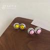 Boucles d'oreilles Clous Perle Plate Forme Fille Souriante Mignonne 2026 Mode Bijoux Simples Fête de Noël Accessoires d'Oreilles Amusants Pour Femmes
