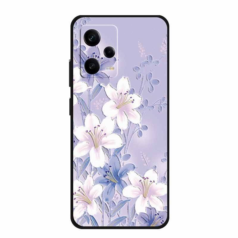 

For Poco X5 5G Case 3D Flower Emboss Soft Silicone Phone Back Cover Case For Xiaomi Poco X5 Pro 5G Funda PocoX5 Painted Coque Poco X5 Pro