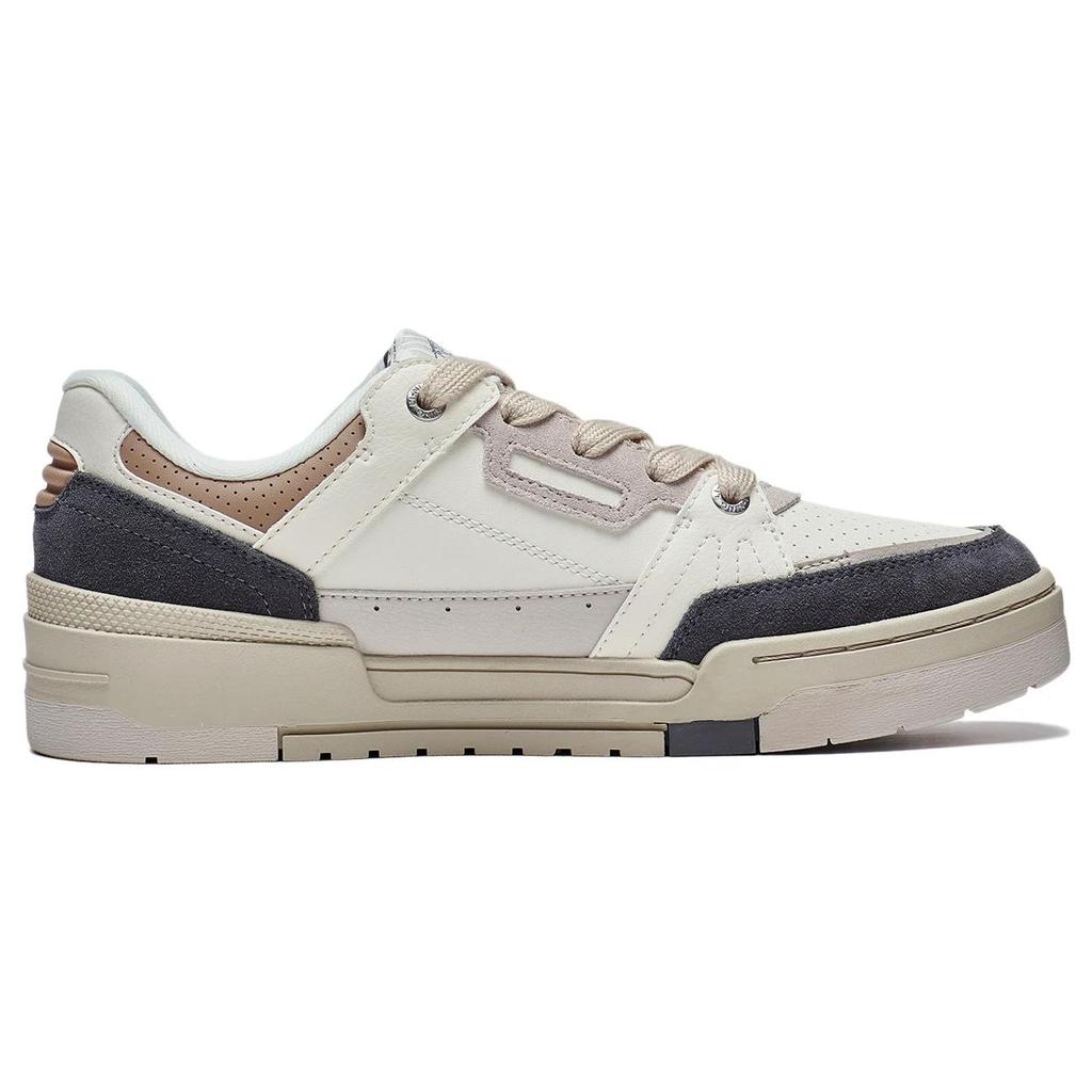 New LiNing Journey 1.5 Anti Slip Wear Resistant Low Top Skateboard Shoes Men's White Gray Brown AGCT265-1