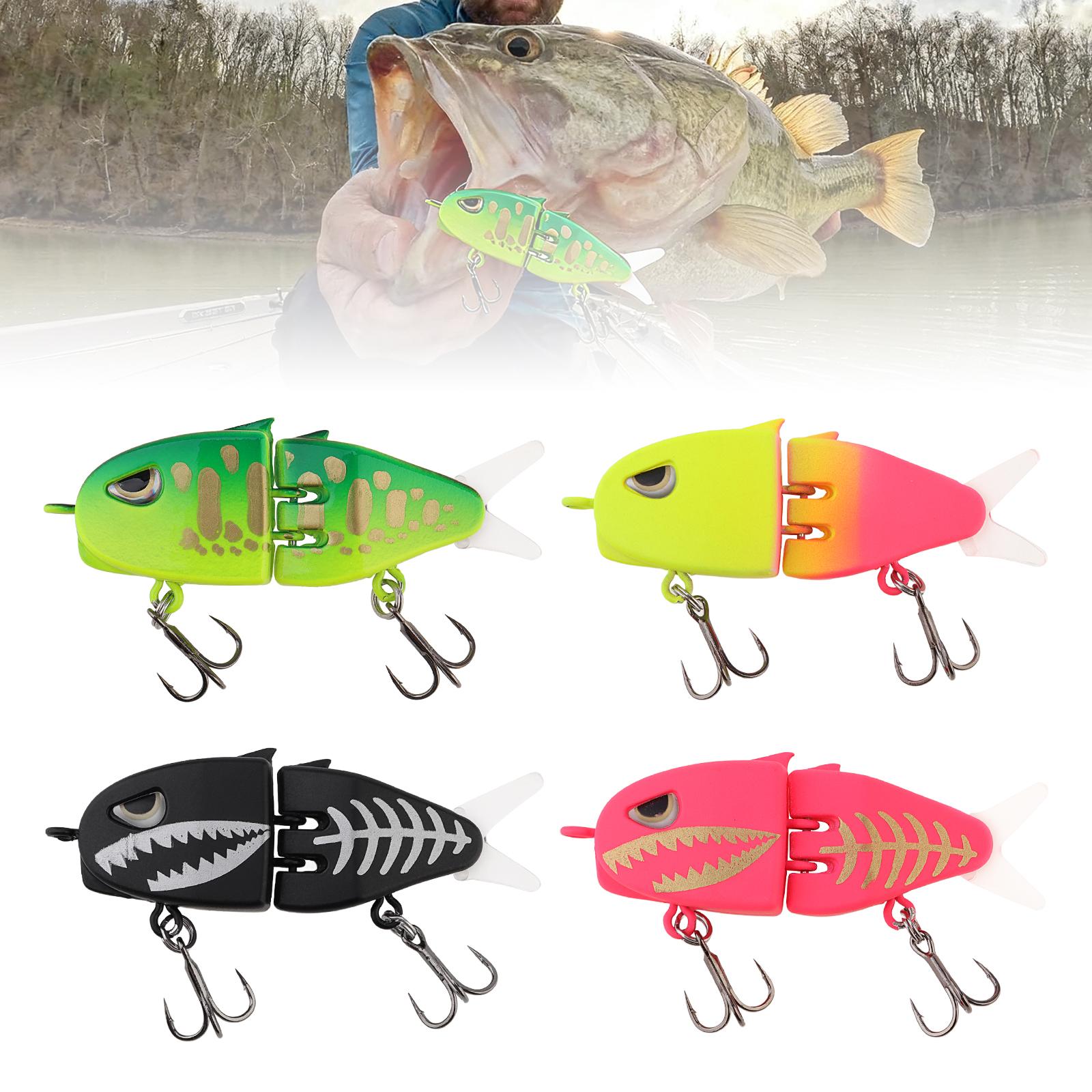 4 pcs Multi Section Slow Sinking Raptors Glide Baits for Trout/Tilapia/Mandarin Fish/Perch & Sunfish with Flexible Split Tail, All Water Layers Lures