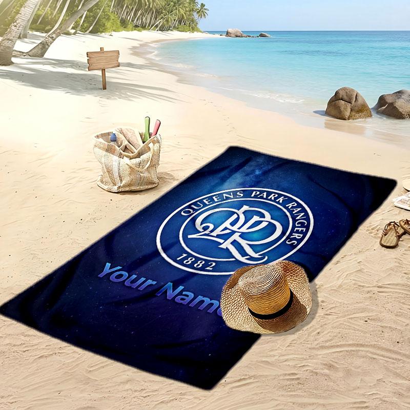 Queens Park Rangers FC Personalisiertes Bedrucktes Strandtuch Fußballlogo Unterstützung Benutzerdefinierter Name Text Saugfähiges Handtuch für Sport Reisen Besonderes Geschenk