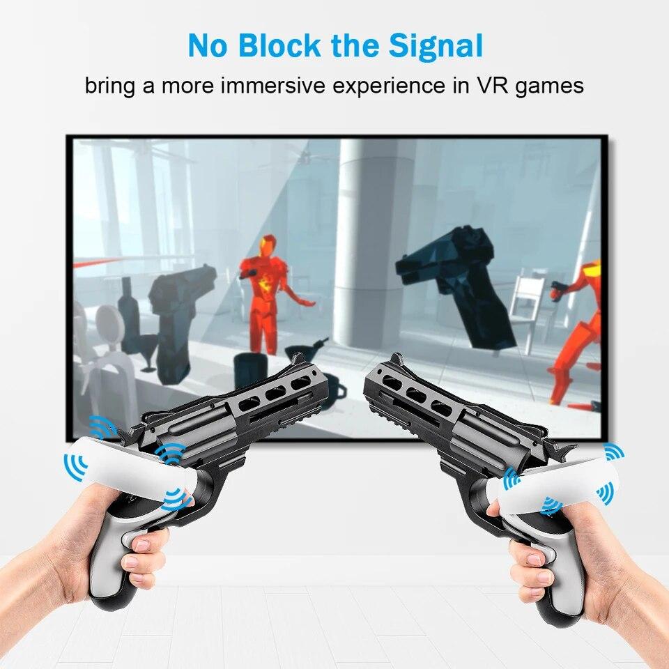 Quick Installation Pistol Grips Combo VR Experience Gun Stock For Oculus Quest 2 Shooting Game Controller Gun Holder