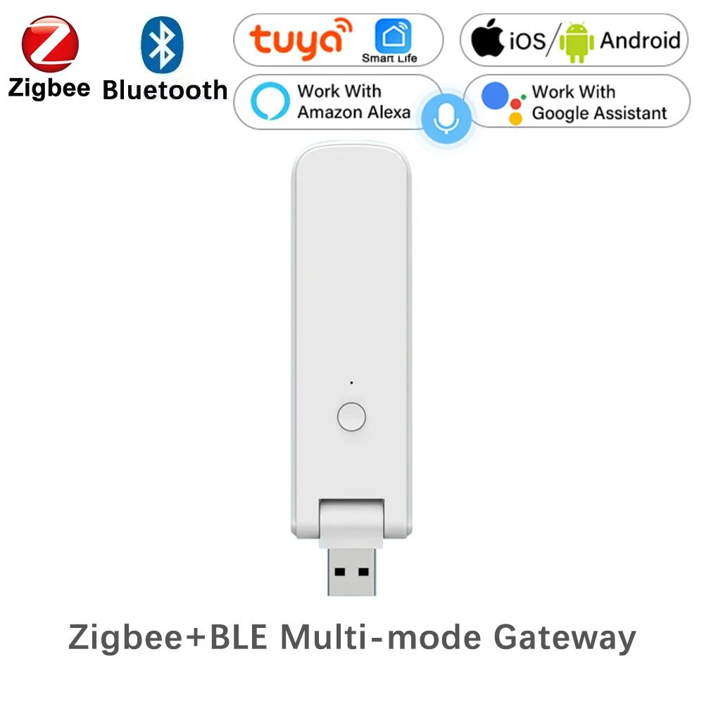 

Bluetooth Mesh + ZigBee 3.0 Multi-mode USB Wireless Gateway Hub Tuya Smart Home Life App Voice Control with Alexa Google Home