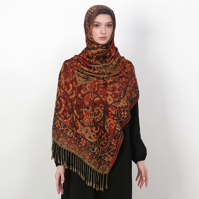 Pashmina Scarf Shawl Wrap Paisley Jacquard Stoles Vintage Cashew Scarves Printed Cotton Tippet Sunscreen Hijab