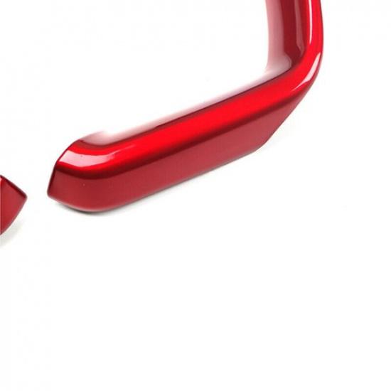 For Hyundai Elantra 2021-23 Red Glossy Steering Wheel Button Frame Trim 2PCS Fit