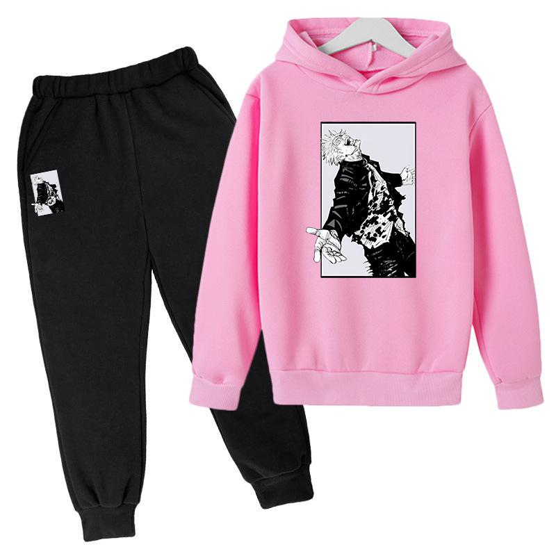 Japanischer Anime-Druck 2024 Kinderkleidung Jungen Kindersets für Babys Kleidung für Mädchen von 9 bis 12 Jahren Heimkleidung