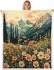 GUOYU Blanket Japanese Style Fleece Blanket Mount Fuji Warm Plush Sherpa Blanket Ocean Great Waves Art Fuzzy Plush Throw Black Golden Glitter