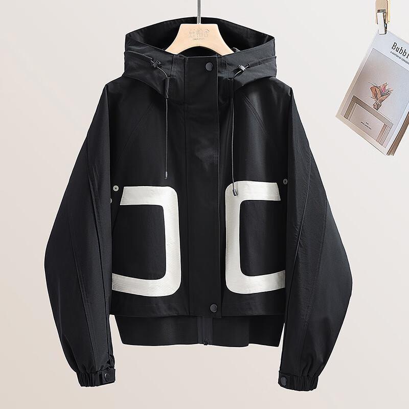 Silkbay Damen Lässiges Colorblock Kapuzenoberteil mit langen Ärmeln