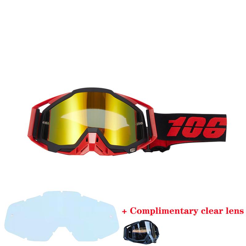 106% Motorcycle Glasses Goggles Motocross Goggles Helmet MX  Dirt Bike ATV Ski Outdoor Sports Glass Scooter Cycling Sunglasses