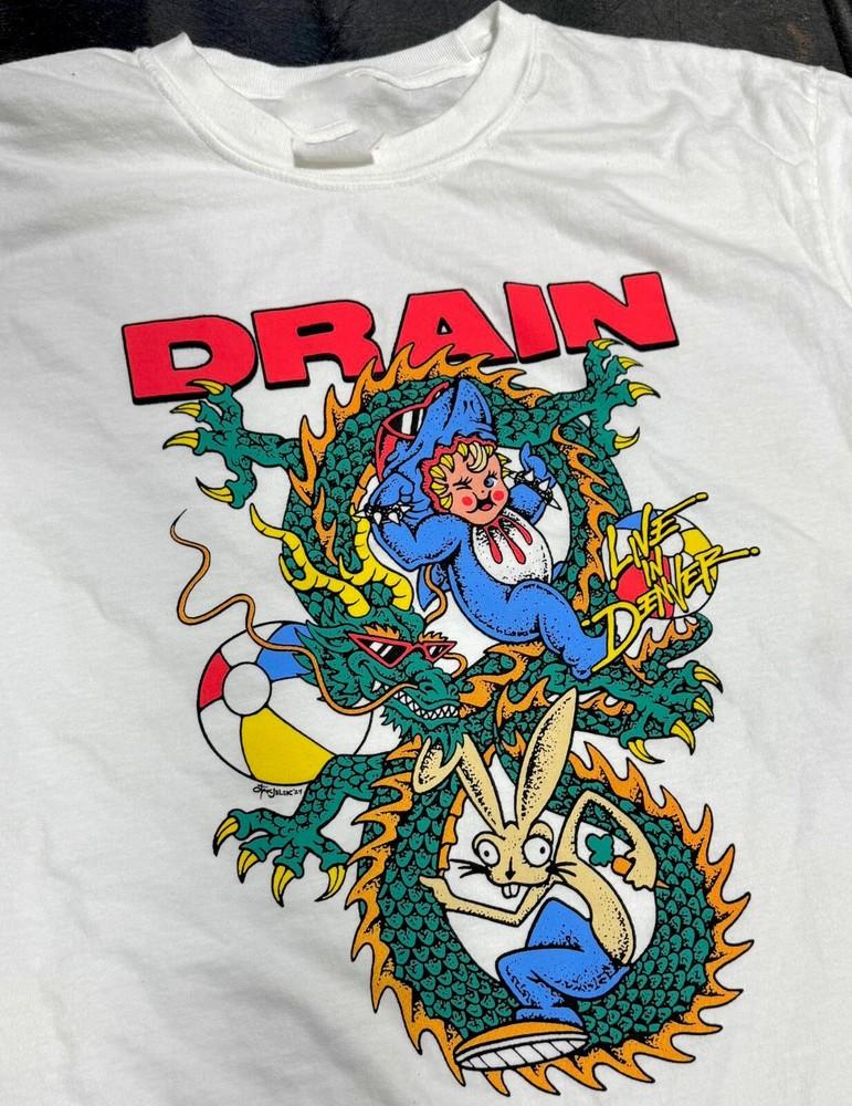 

Drain Band Short Sleeve White Cotton all Size Unisex TShirt Unisex T-Shirt XXXXL