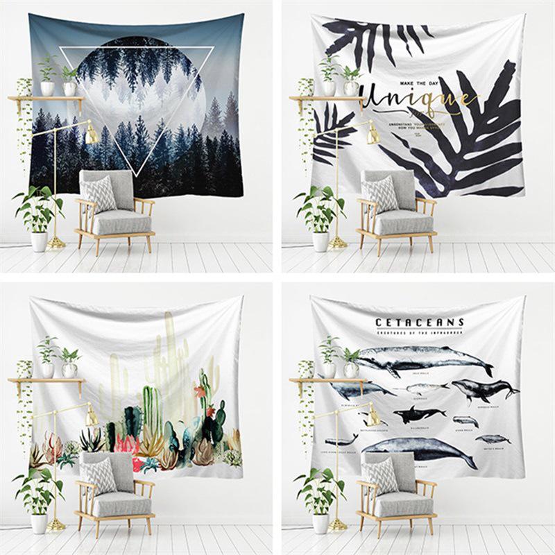 New Forest European-American Landscape TV Background Wall Tapestry - Polyester Decorative Hanging Cloth