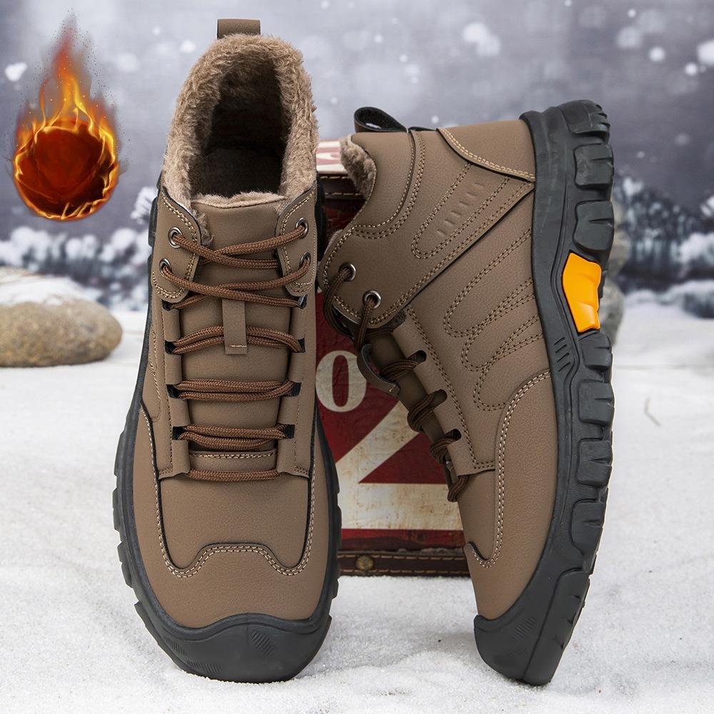 New Winter Men's Plus Velvet Sneakers Non-slip Water Proof Keep Warm High Boots