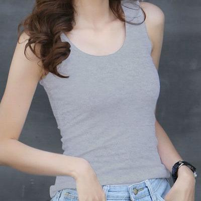 Fashionable Solid Color Slimming Tank Top for Women