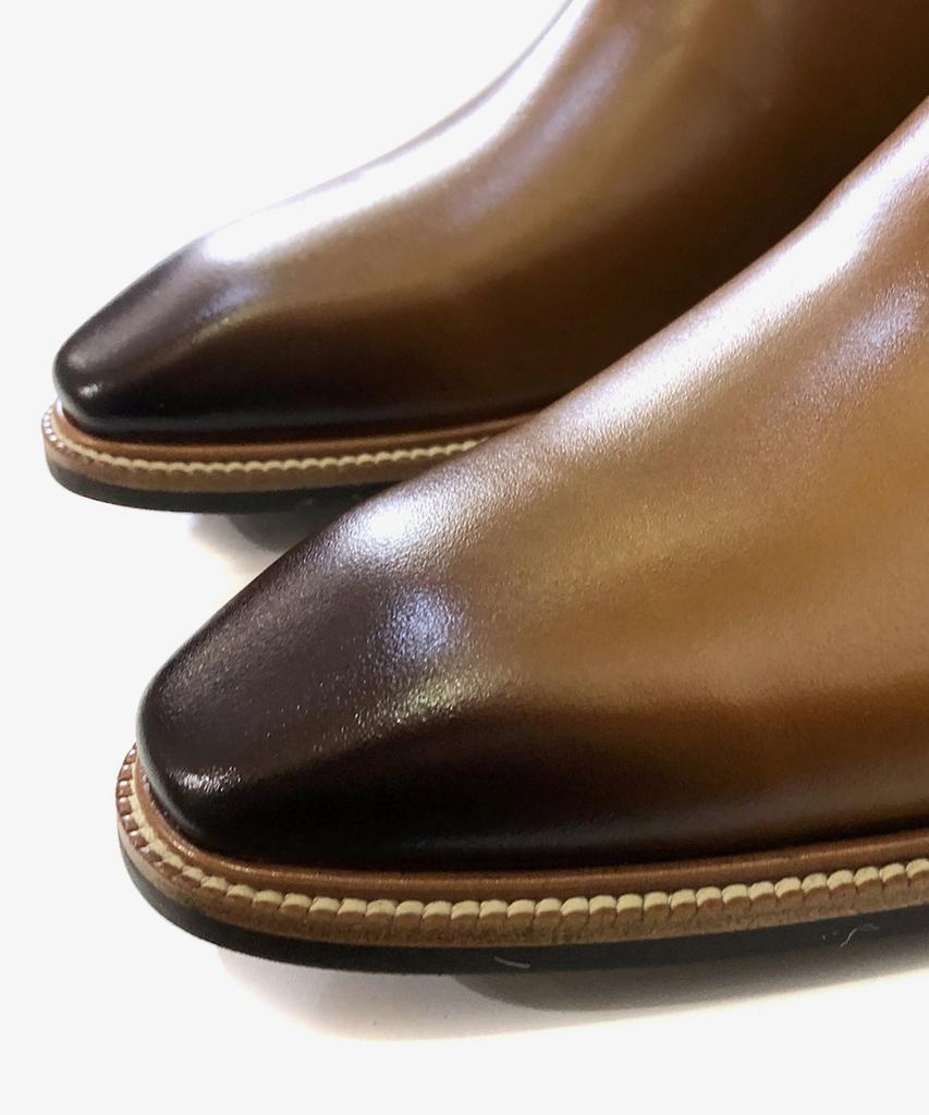 Joenshoe Back Zipper Reel Chelsea Boots Light Brown