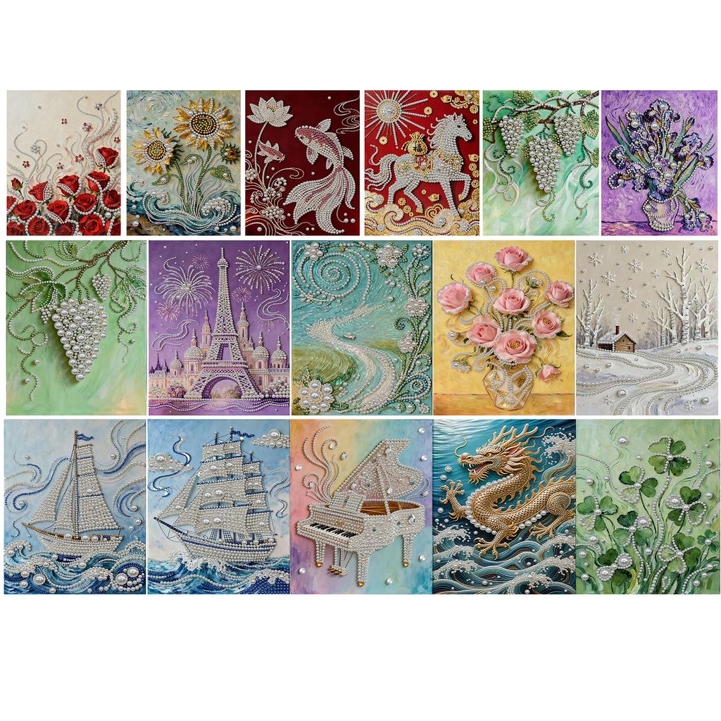 DIY Pearl Art Painting Without Frame Pearl Gem Paintings Picture Arts Craft 30x40cm for Adults Beginners Home Wall Decor