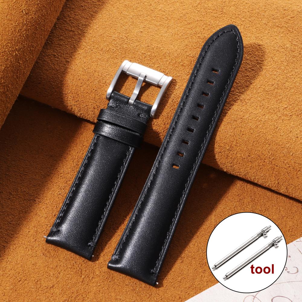 Vintage Cowhide Strap 24/22mm Quick Release Watch Band for Men Women Genuine Leather Watch Strap Brown Replacement Bracelet Belt