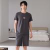 Pajamas men's pure cotton summer thin short-sleeved shorts men's 1011 new large-size men's summer loungewear set