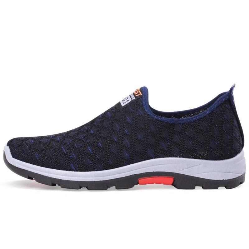 Summer Mesh Breathable Men Casual Shoes Slip On Mens Loafers Lightweight Sneakers Men Non -Slip Walking Shoes 