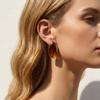 Kleurrijke Dikke Hars Onregelmatige Oorbellen Ring Vintage Roestvrij Staal 18K Verguld Vinger Sieraden Cadeau voor Vrouwen