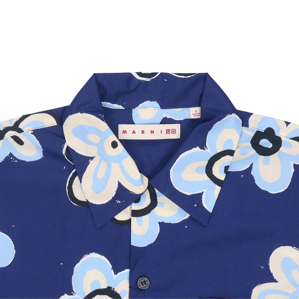 UNIQLO x MARNI Floral Print Short Sleeve Shirt Men shirts Dark-Blue 449637-68