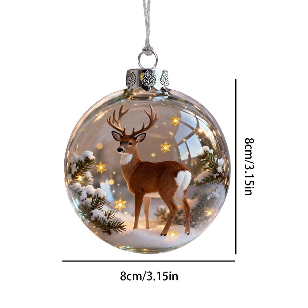 Christmas Balls Ornaments 3D Animal Ball Festive Decoration Holiday Decor Pendant Ornament for Wall Study Office Wreath Mantel