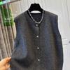 Chic Sequin Sleeveless Knitted Cardigan for Women - Loose Plus Size Layering Top for Spring/Autumn