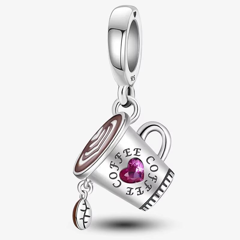 Kupfer Blume Koffer Vierblättriges Kleeblatt Schildkröten Anhänger Perlen Passend für Original Pan Armbänder DIY Echtschmuck Geschenk